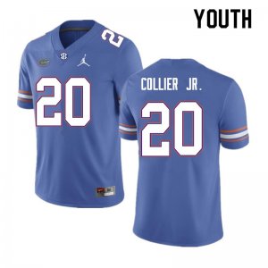 Youth Florida Gators #20 Corey Collier Jr. NCAA Nike Royal Authentic Stitched College Football Jersey UZN0062MB